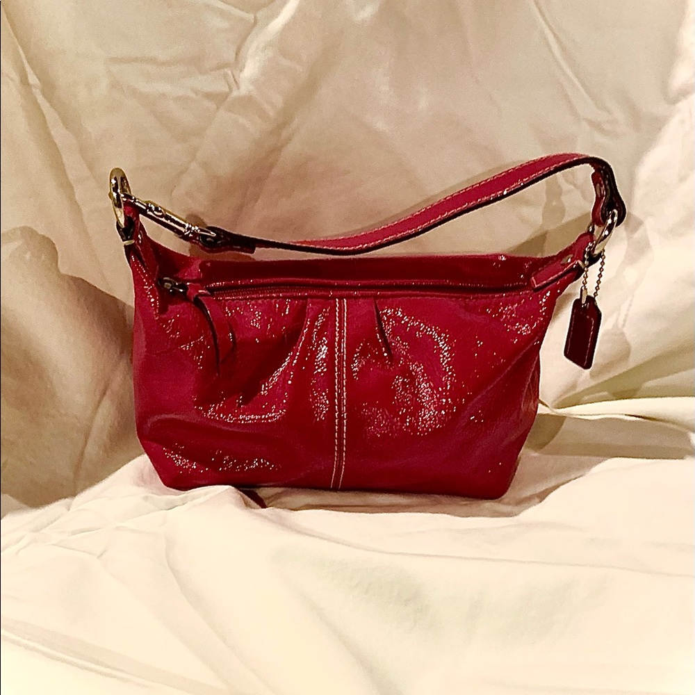Pink Coach pantent leather purse